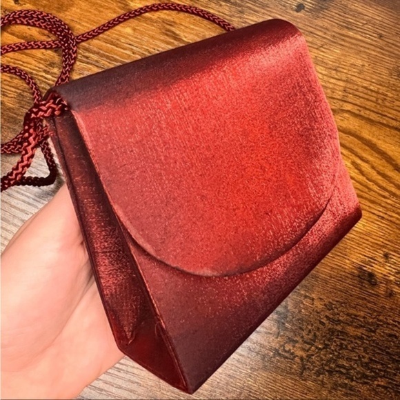 Small, silky shoulder purse. Metallic looking, shiny. EUC - Picture 2 of 10